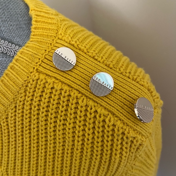 Ted Baker Hendrik Knit Crewneck Sweater in Yellow, Size 4 (Large) - Picture 10 of 16